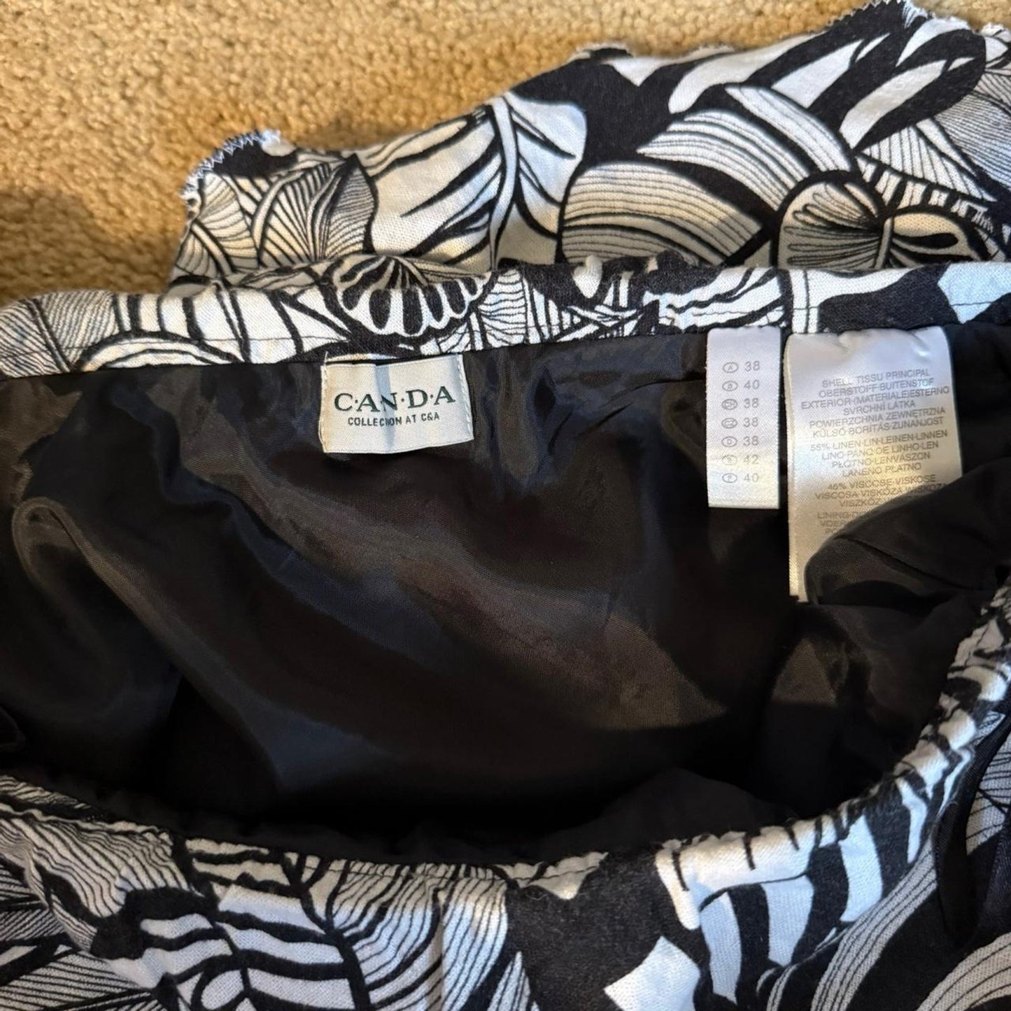 Black and white zebra print skirt