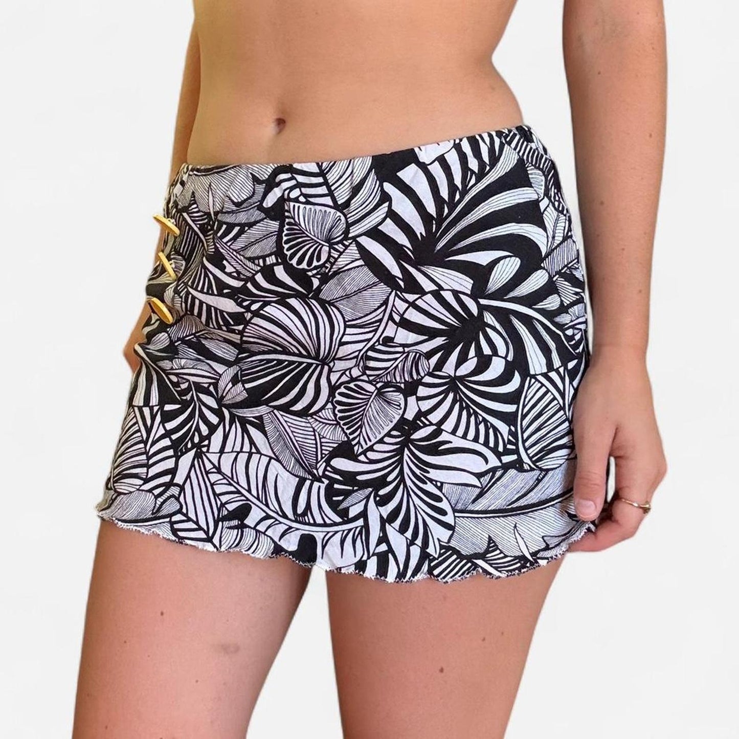 Black and white zebra print skirt