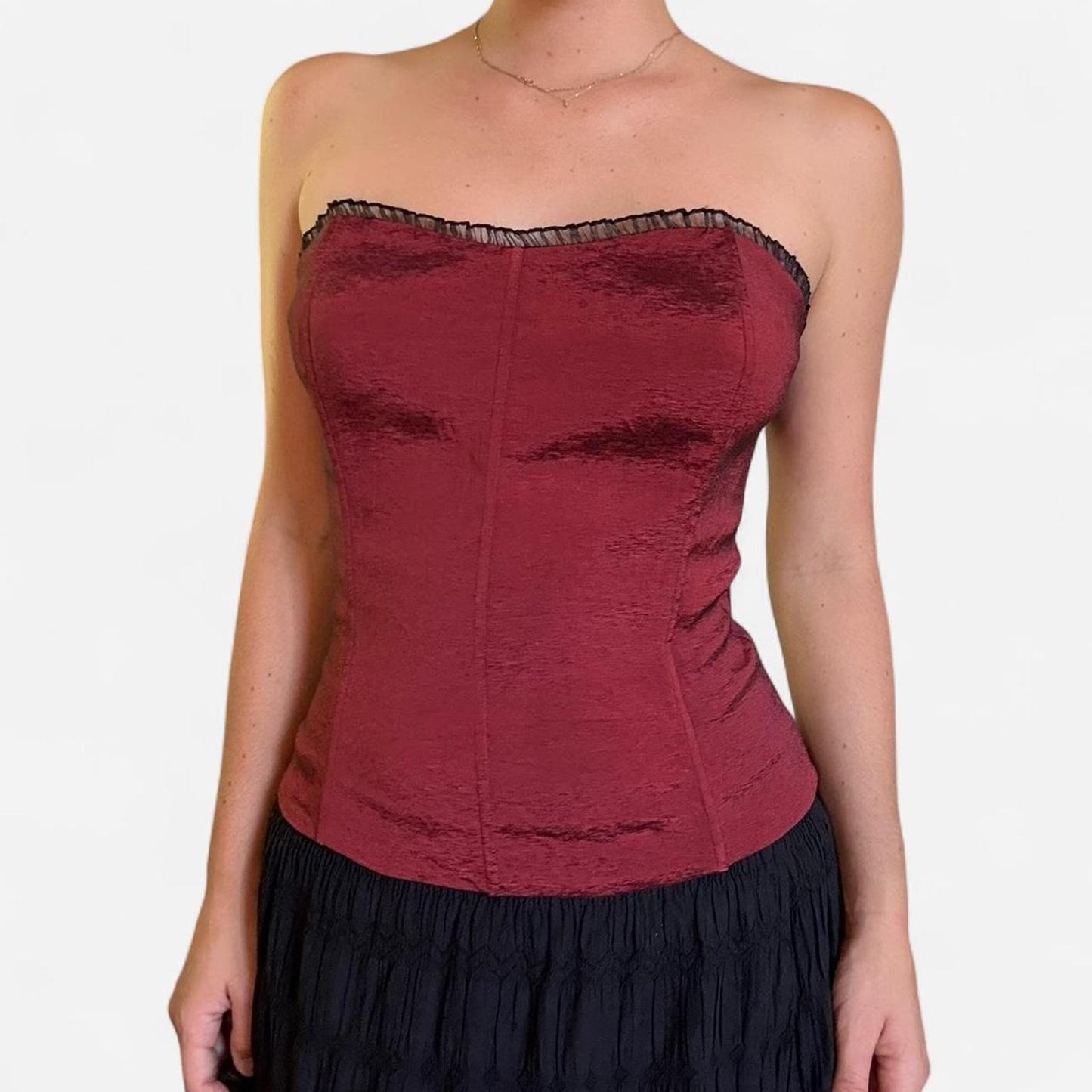 Burgundy corset top