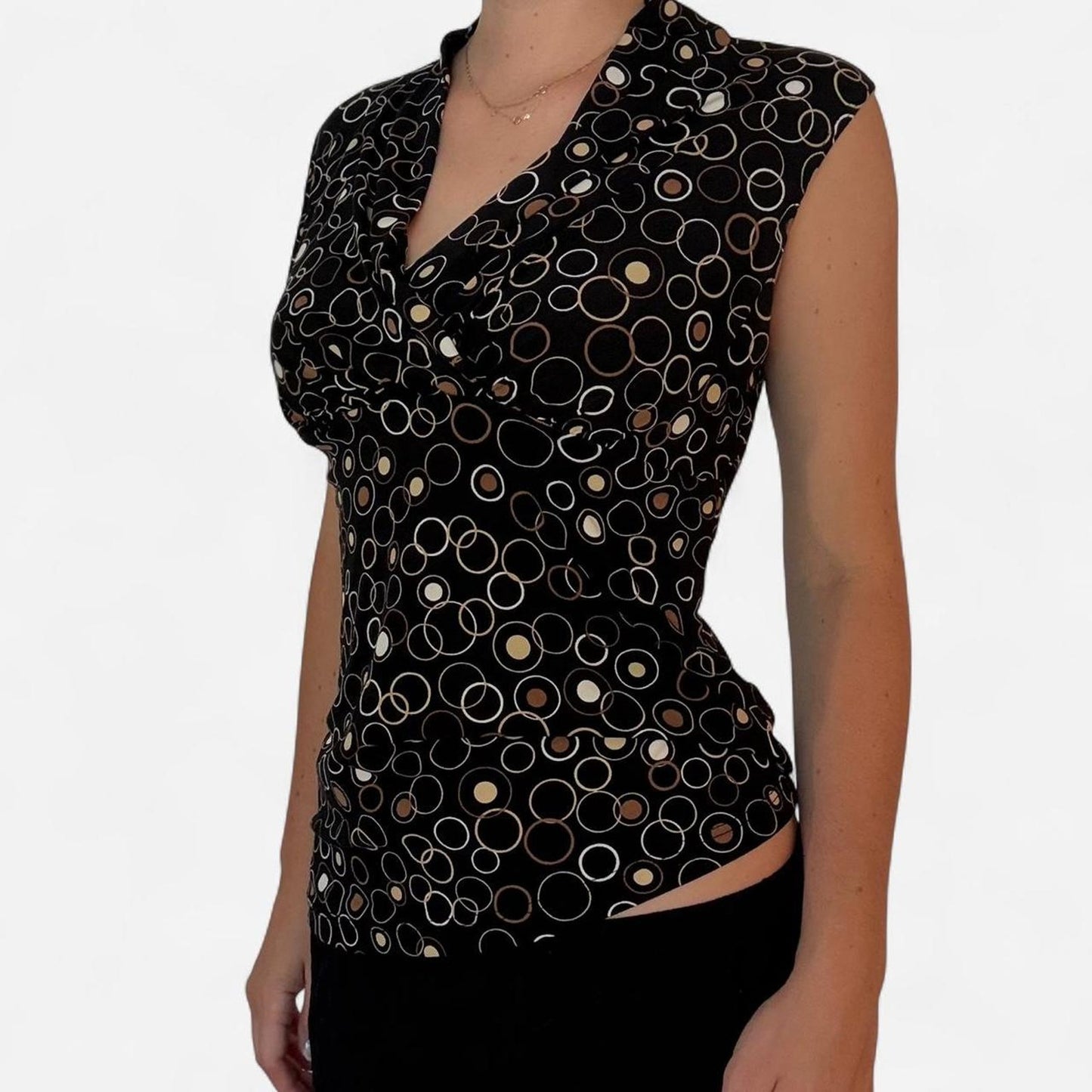 Black gold vintage top