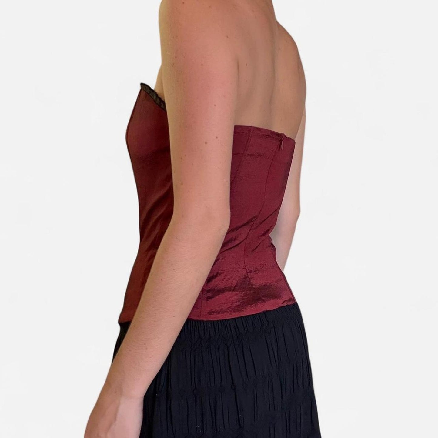 Burgundy corset top