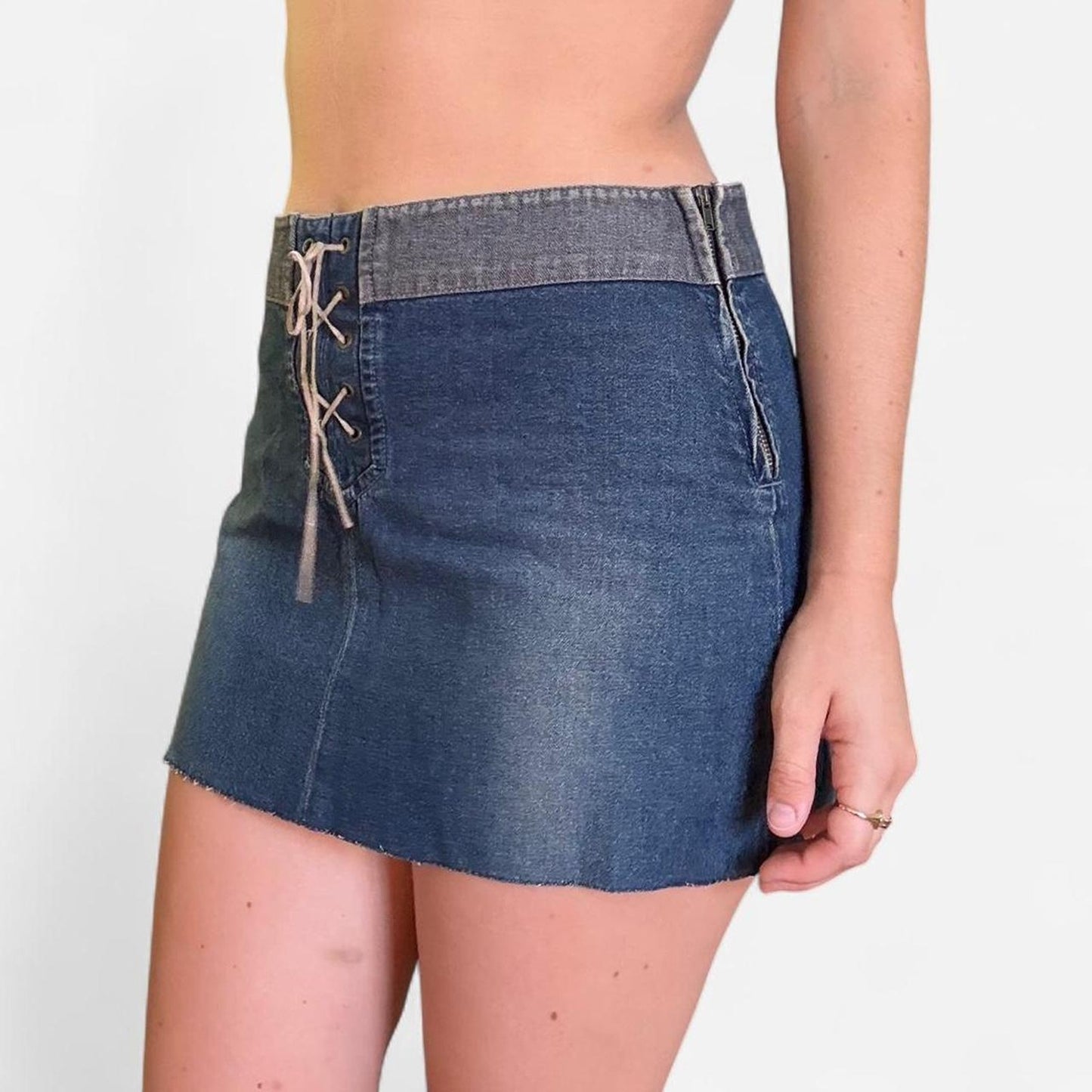 Cute denim mini skirt