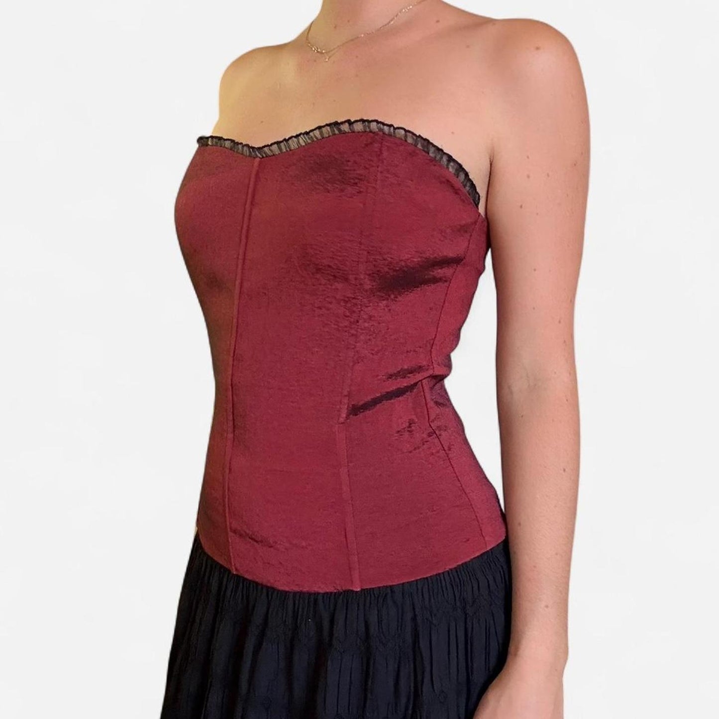 Burgundy corset top