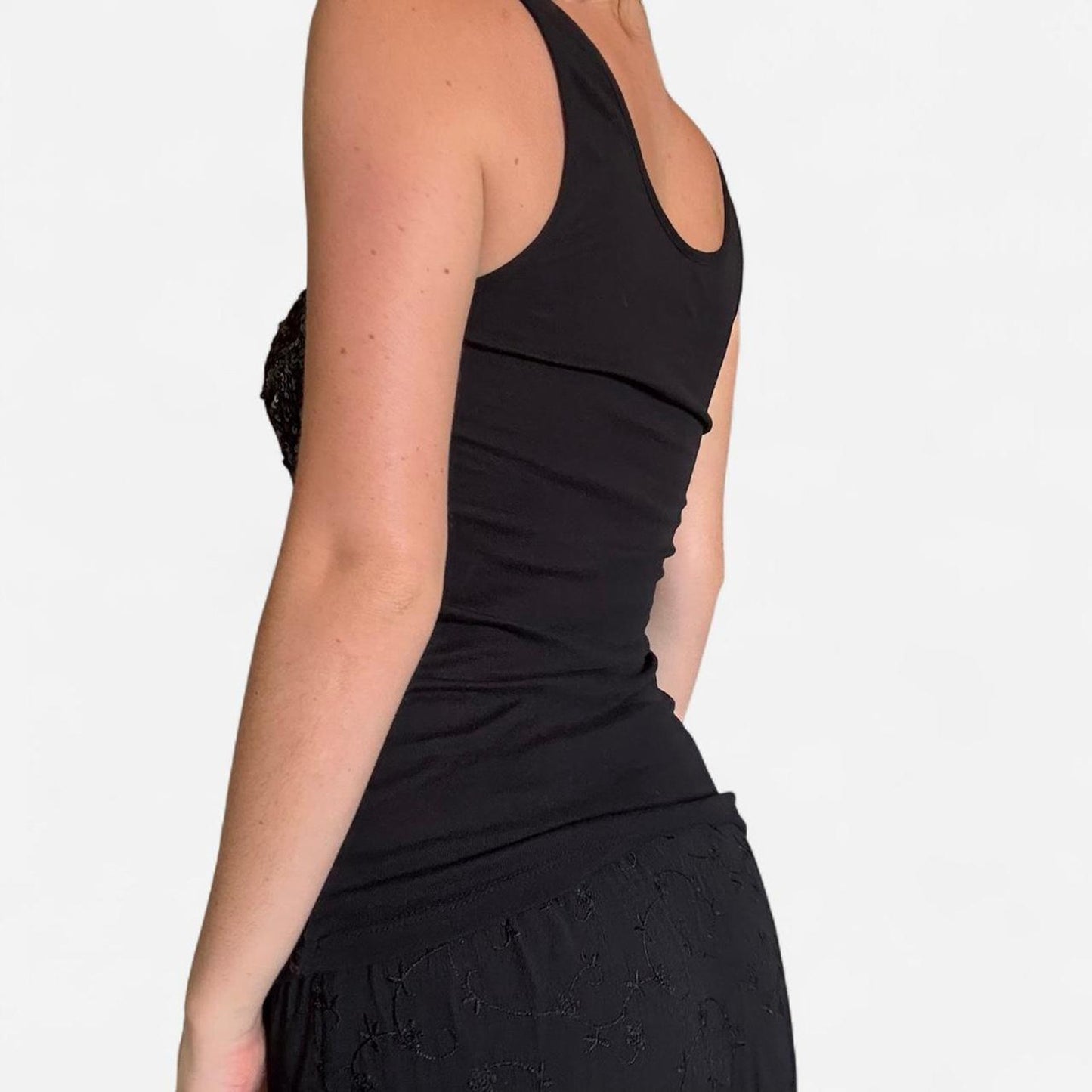 Black sequin tank top