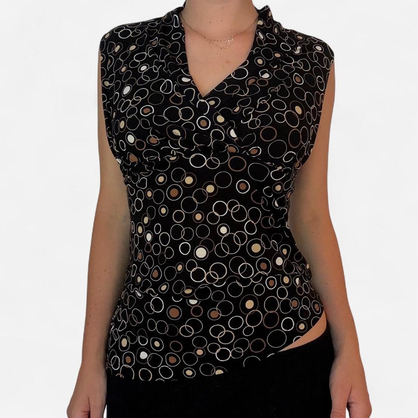 Black gold vintage top