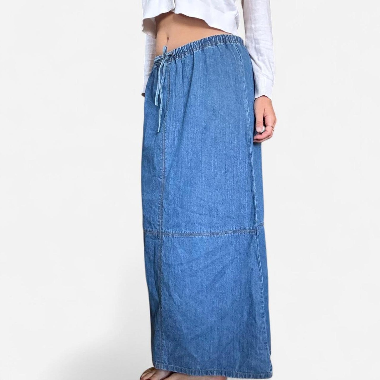 80s90s denim maxi skirt
