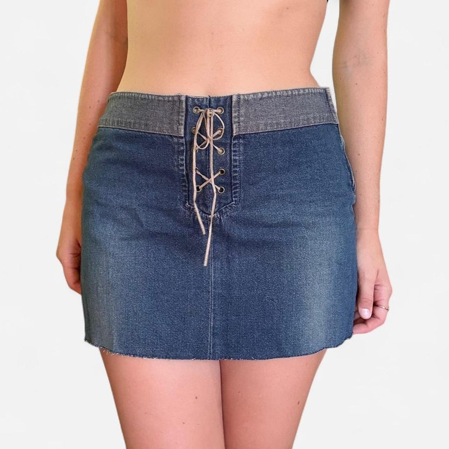 Cute denim mini skirt