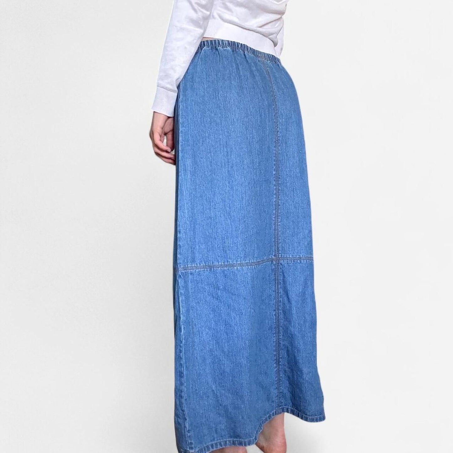 80s90s denim maxi skirt