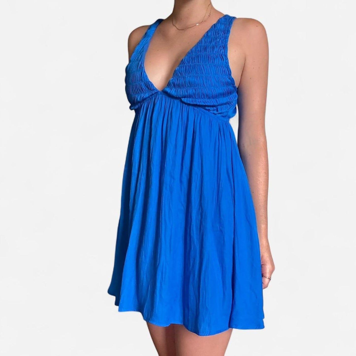 Blue mini babydoll dress
