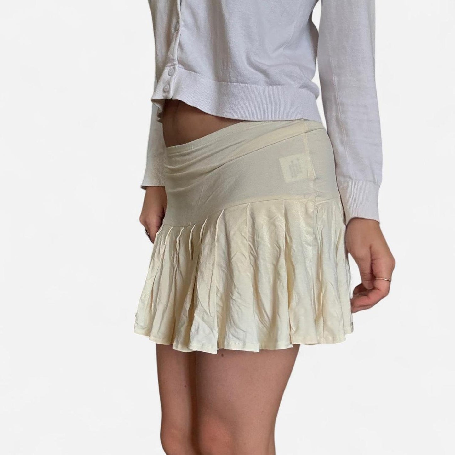 Cream mini skirt
