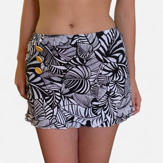 Black and white zebra print skirt