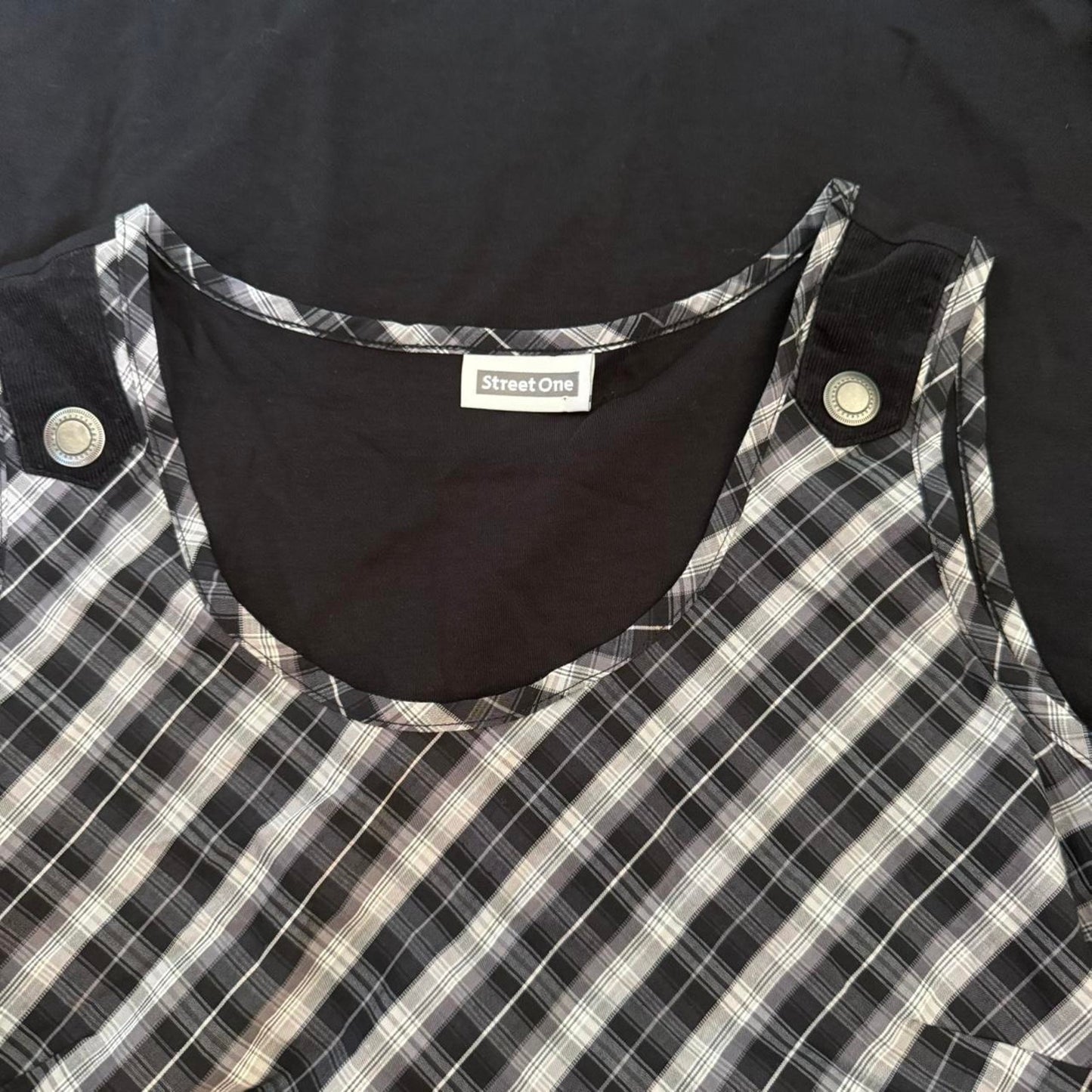 Black and white plaid babydoll dress