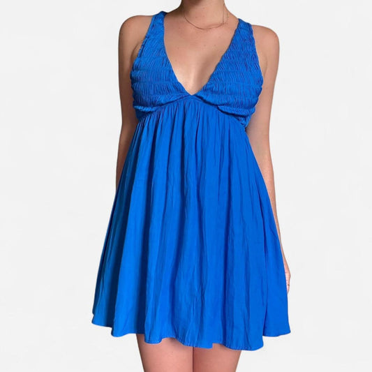 Blue mini babydoll dress