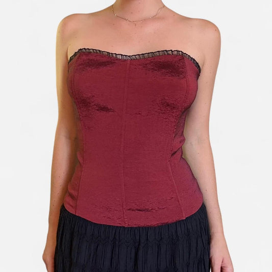 Burgundy corset top