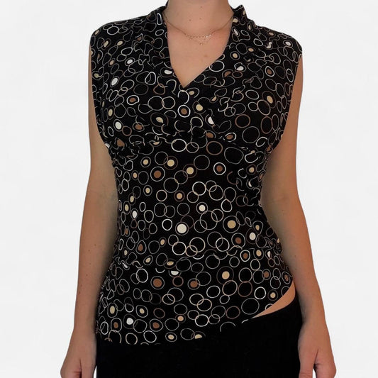 Black gold vintage top
