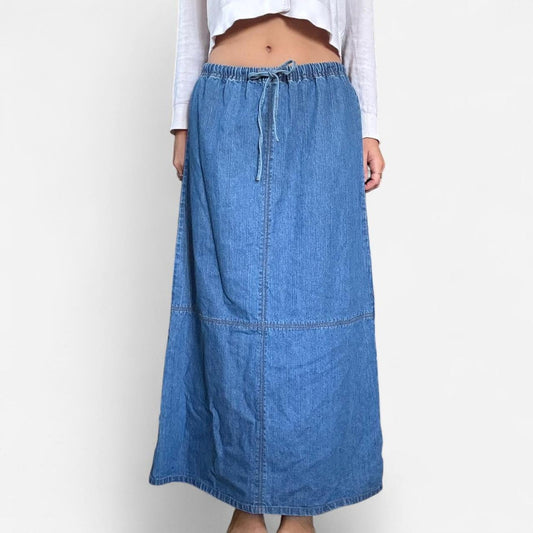 80s90s denim maxi skirt