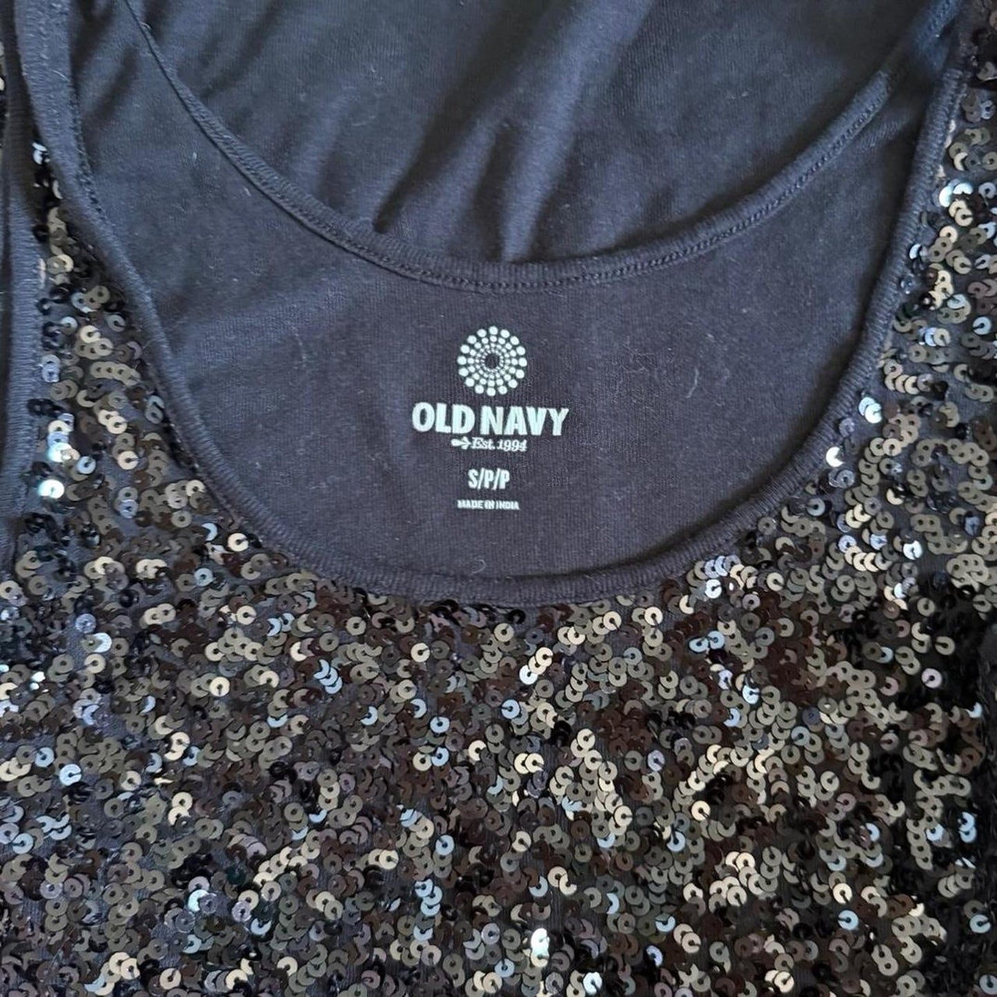 Black sequin tank top