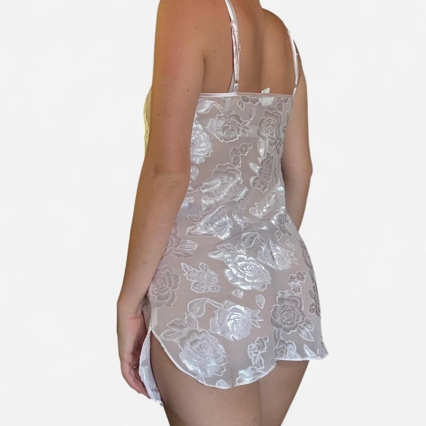 White lace slip dress