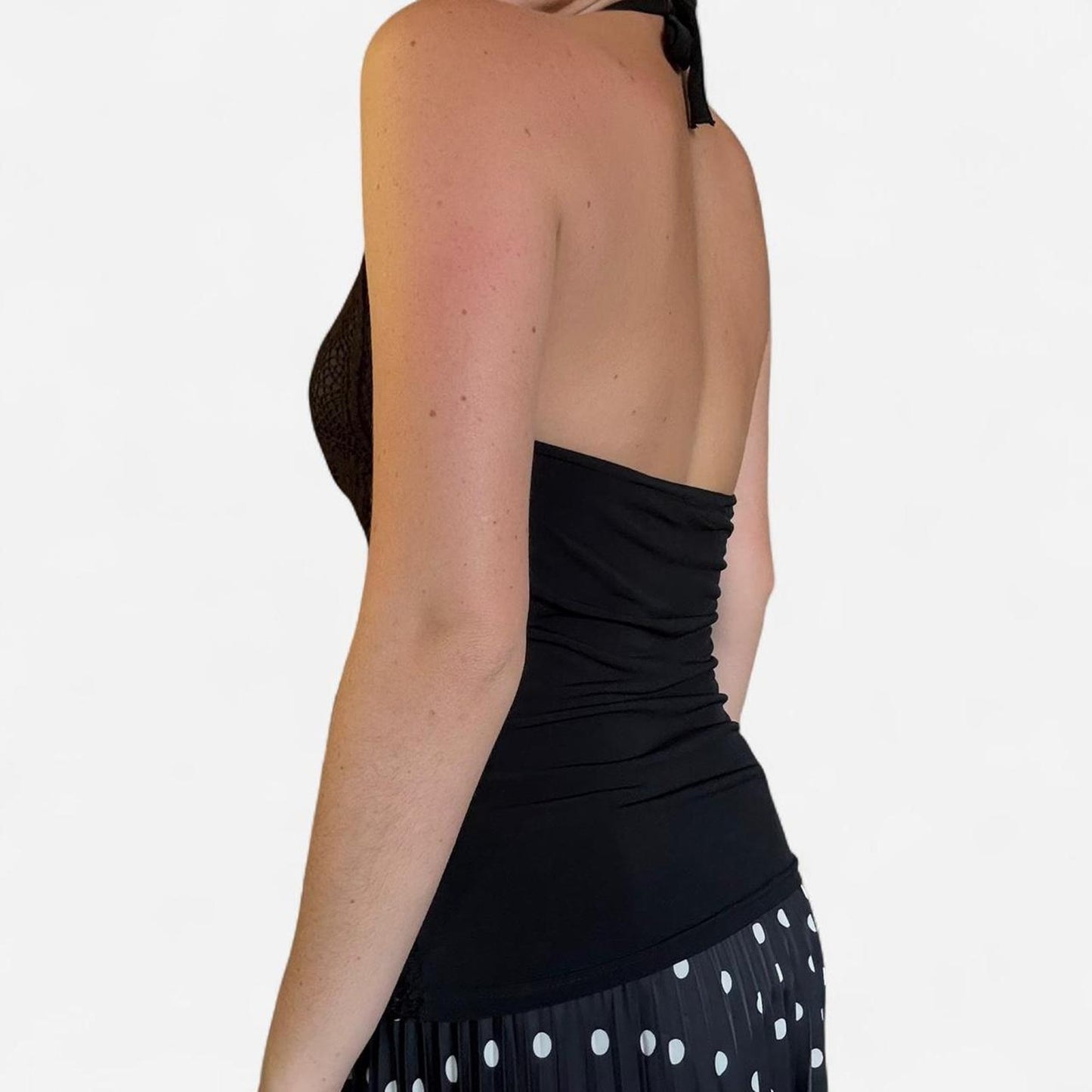 Black lace halter top